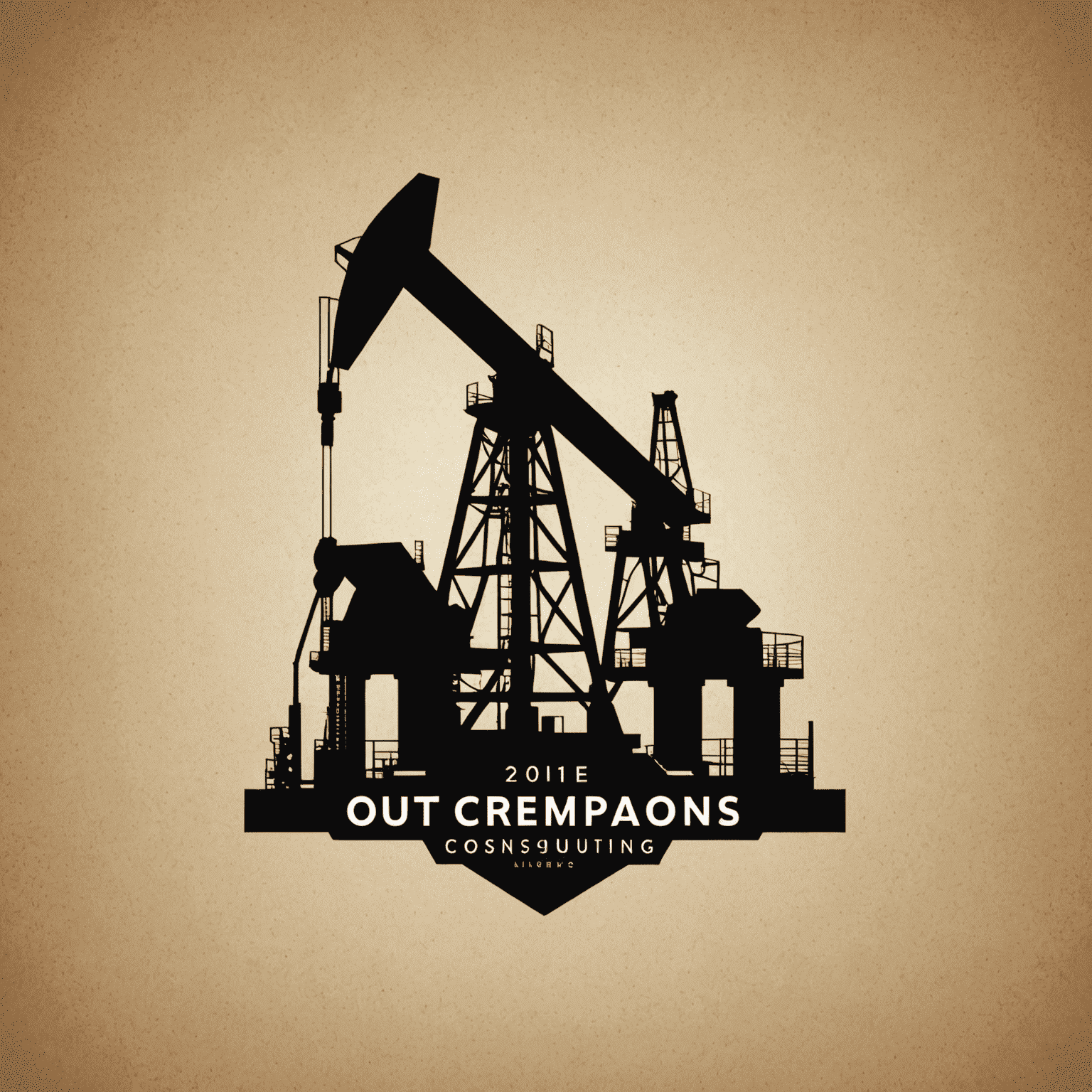 Oil and Gas Consulting Agency Logo featuring an oil rig silhouette and a professional typeface