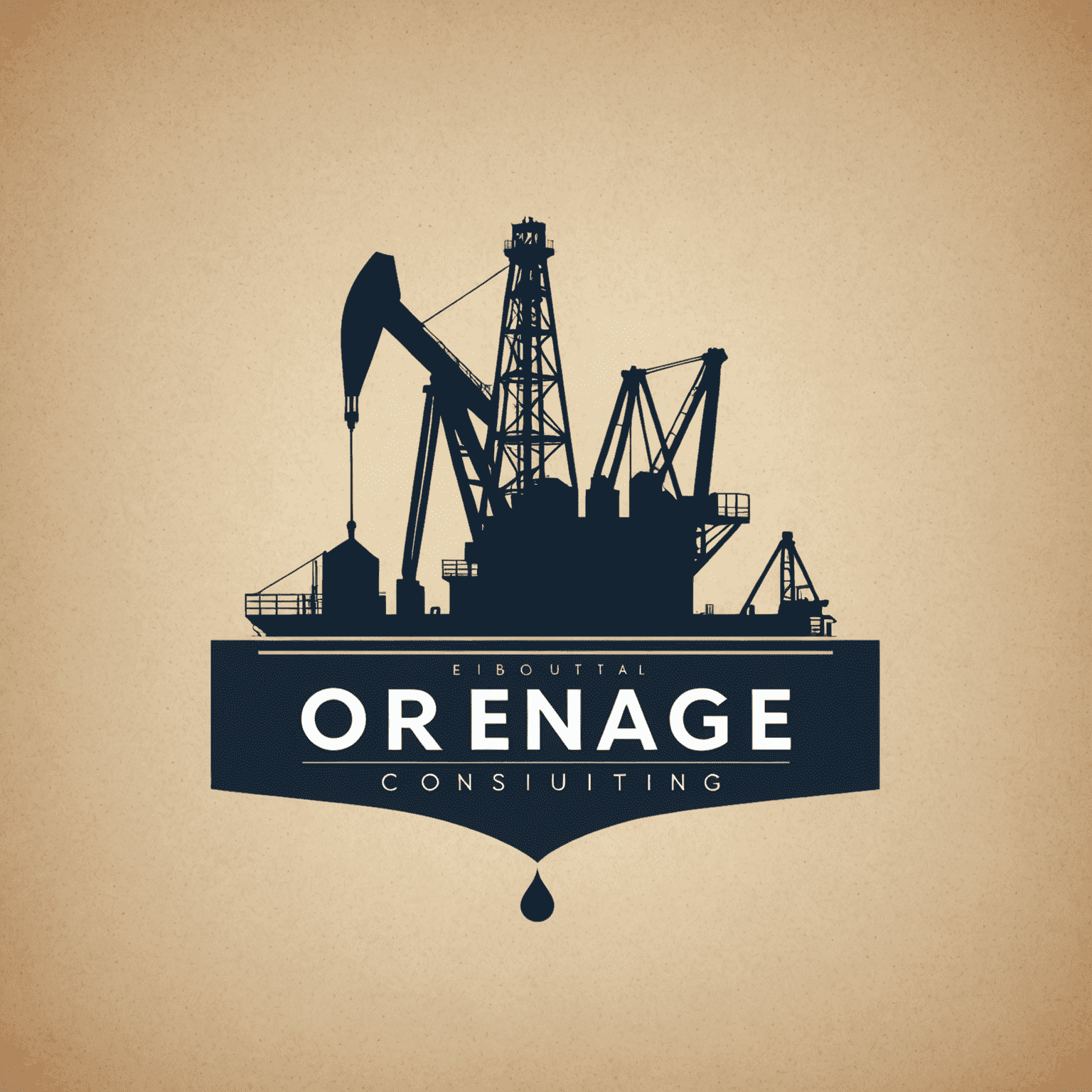 Oil and Gas Consulting Agency Logo featuring an oil rig silhouette and a professional typeface