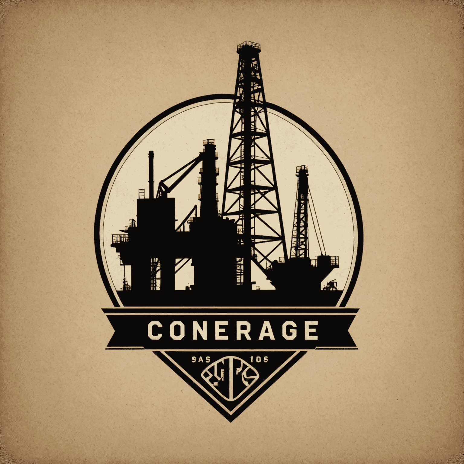 Oil and Gas Consulting Agency Logo featuring an oil rig silhouette and a professional typeface