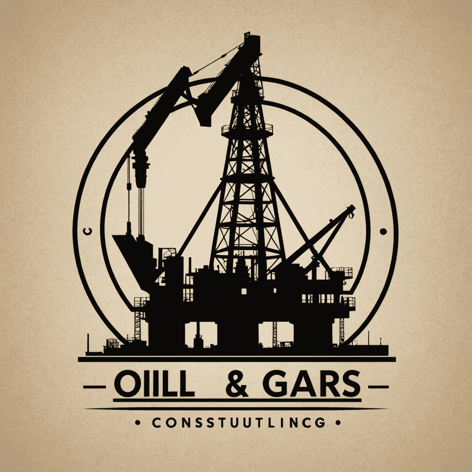 Oil and Gas Consulting Agency Logo featuring an oil rig silhouette and a professional typeface