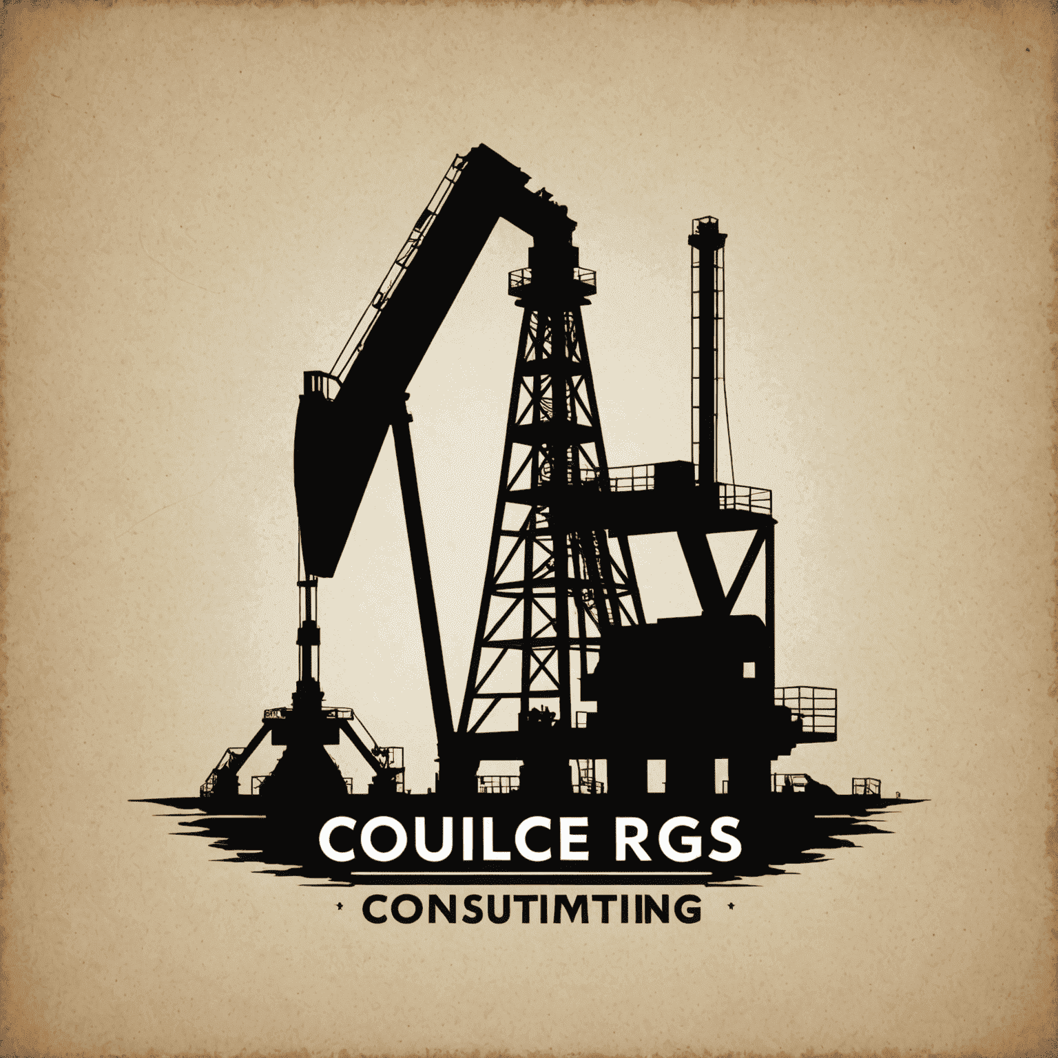 Oil and Gas Consulting Agency Logo featuring an oil rig silhouette and a professional typeface