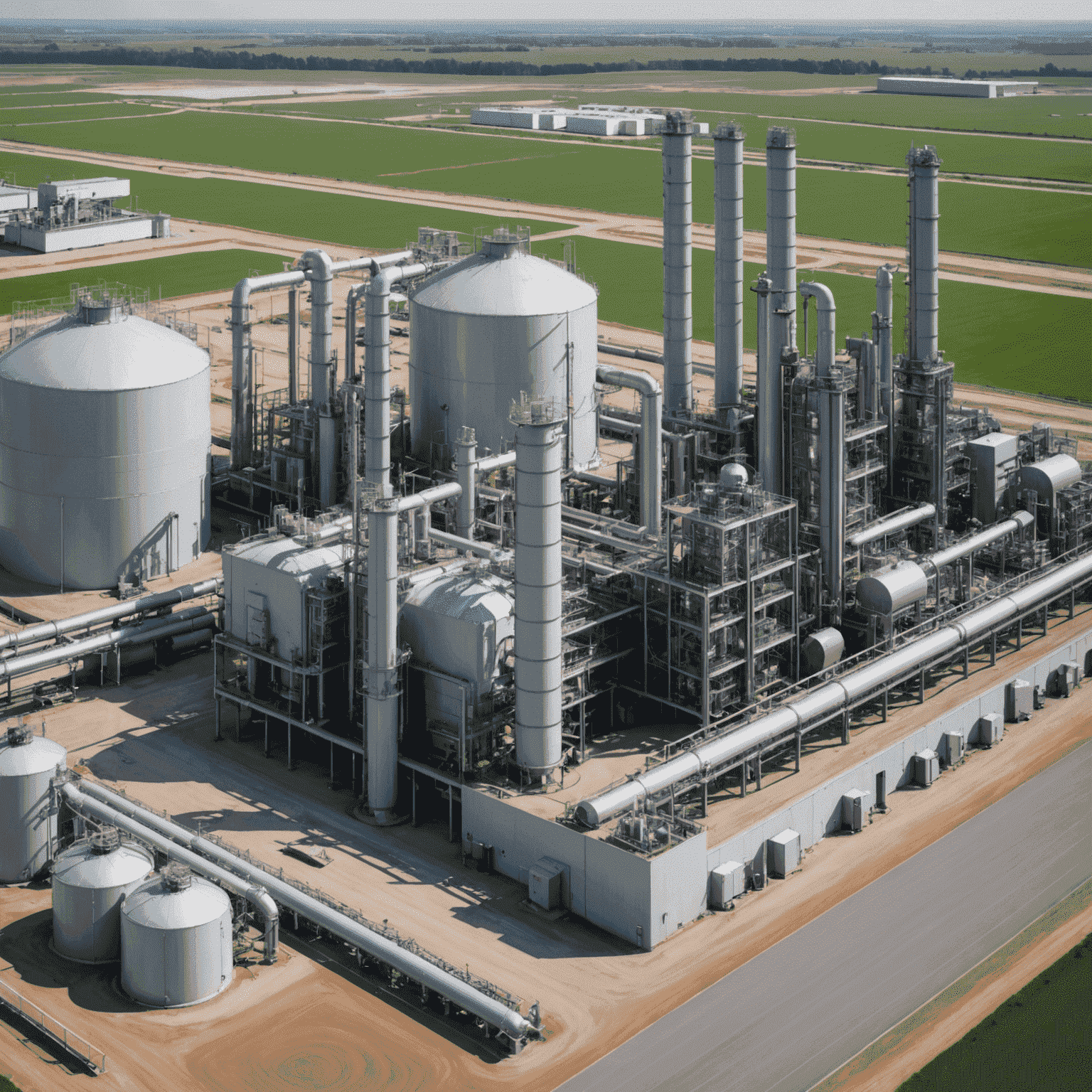 Modern gas processing facility with state-of-the-art equipment and environmentally friendly design