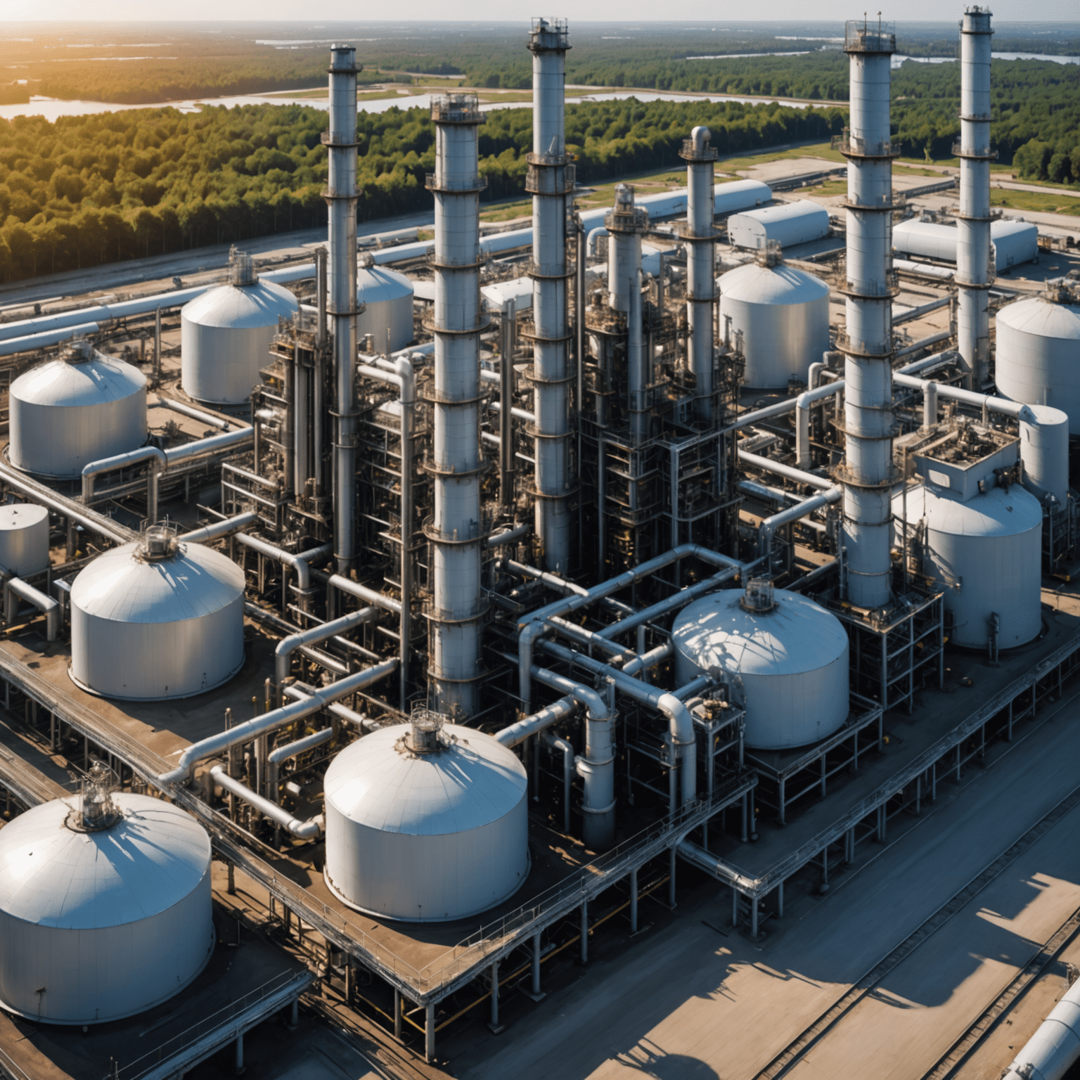 Refinery complex with advanced automation systems and energy-efficient processes