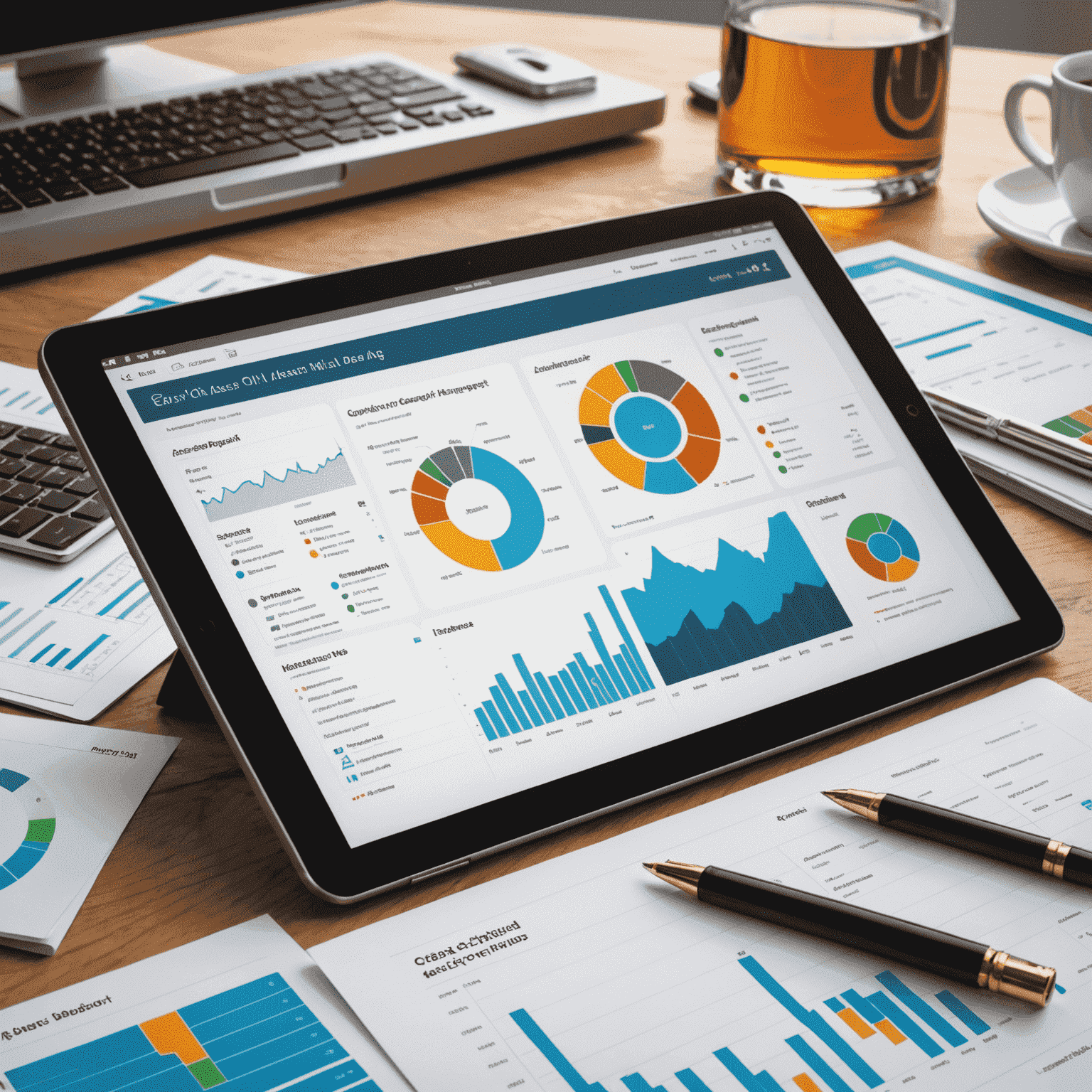 Dashboard showing oil and gas asset lifecycle management tools